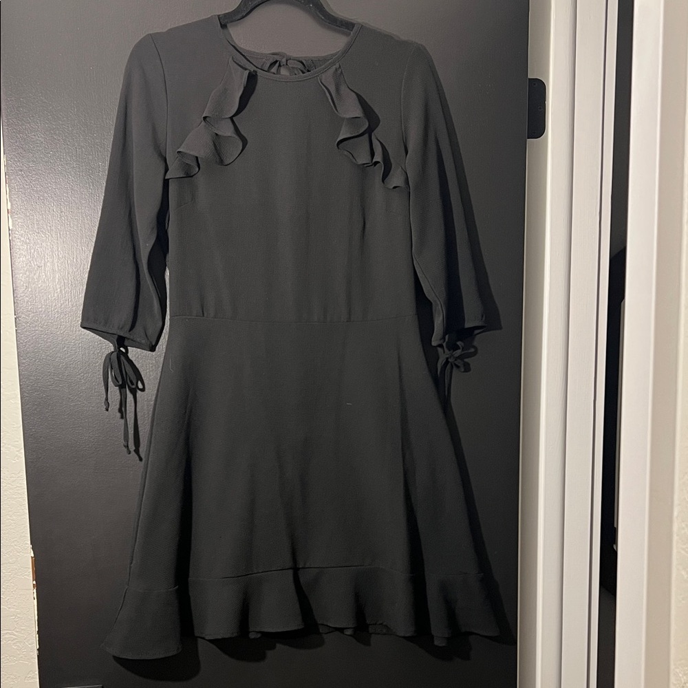 Black Crepe lightweight dress with 3/4 sleeve
